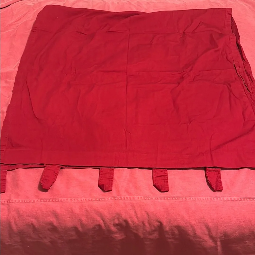 Mainstays Red Cotton Fabric Long Drape Panels 2  with 6 Hang Loops
